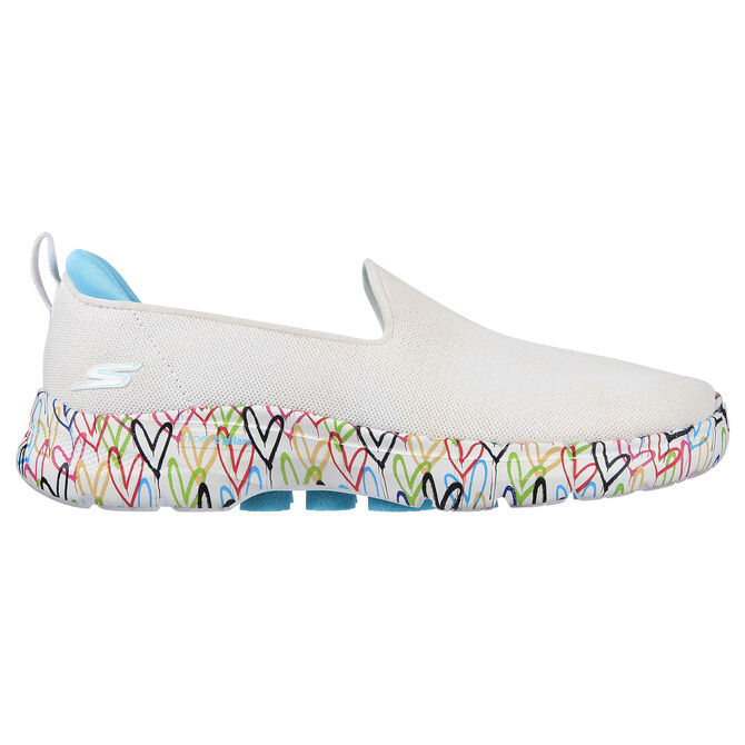 Tenis Skechers Go Walk 6 James Goldcrown - Iconic Hearts para Mujer