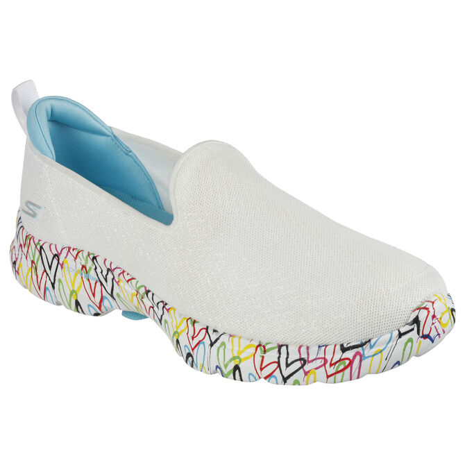 Tenis Skechers Go Walk 6 James Goldcrown - Iconic Hearts para Mujer